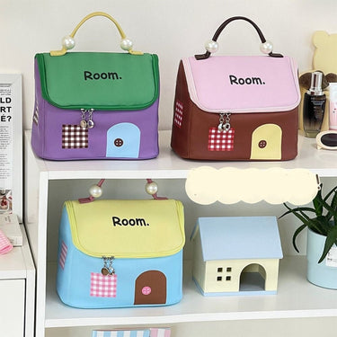Cute Little House Design Make up Bag (Random Shade)